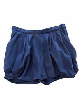Adam Lippes Women's Navy Bubble Hem Shorts